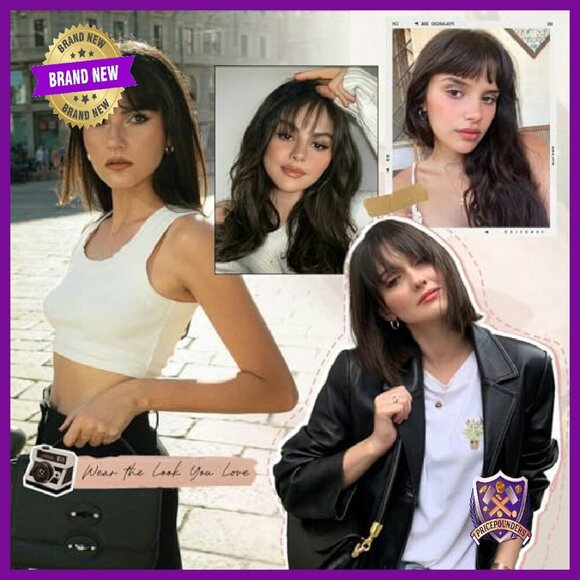 Human Hair Topper with Bangs, 360° Coverage Clip-In Hairpiece main image 5